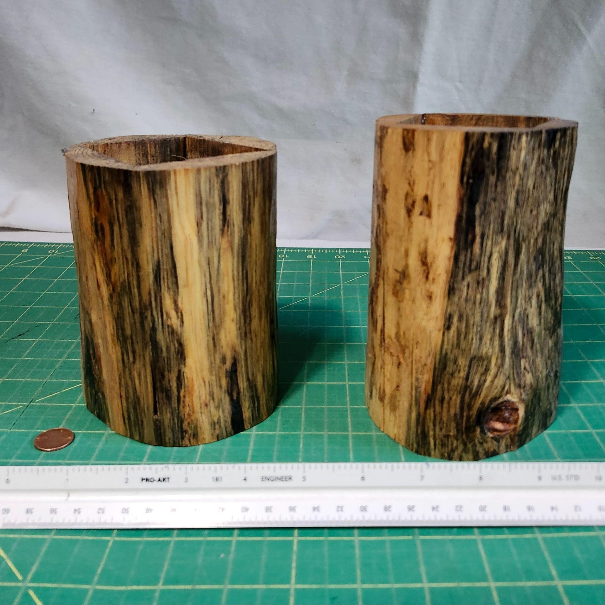 Handcrafted lodge pole planters