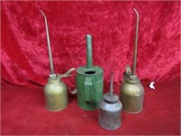 (4)Vintage oiler cans.