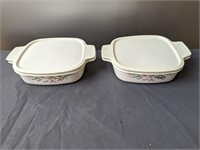 2 Corning Casserole Dishes with Lids
