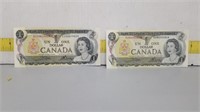 (2) Canada's Last $1 Bill