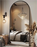 Arched Full Length Mirror  71x28  Black.