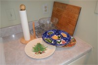 Lot of Serving Dishes & Cutting Board
