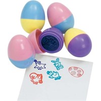 24PCS Fun Express Plastic Easter Egg Stamps  Assor
