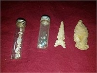 Two Native American Indian arrowheads and