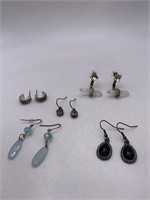 PIERCED EARRING LOT OF 5 -INCLUDES CRYSTAL ADD ONS