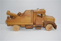 Hand Crafted Wooden Tow Truck 8"h x 17"w