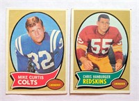 2 1970 Topps Colts Mike Curtis Redskins Hanburger