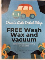 Free wash , wax, and vacuum from Dean’s Auto