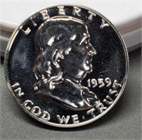 1959 Proof Franklin Half Dollar FBL Gem 68+