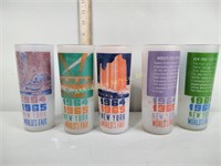 (5) 1964-65 New York World's Fair tumblers.