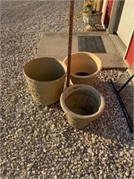 three lightweight planters -taupe