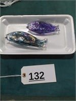 2 Iridescent Glass Fish