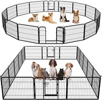 Dog Playpen Kennel Fence 16 Panels 24 Inch