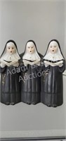 Vintage 5.5 in musical singing porcelain nuns,