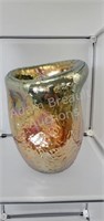 Ornate 9in Carnival Glass style flower vase