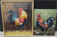 2 ROOSTER PAINTINGS