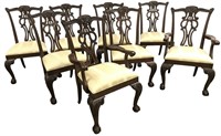 Ethan Allen set of 8 Chippendale style chairs