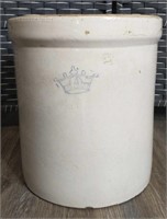 Antique 4 Gal Kings Crown Stoneware Crock