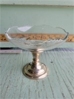 STERLING SILVER & GLASS CANDY DISH