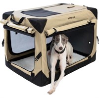 30 Inch Collapsible Dog Crate with Curtains,