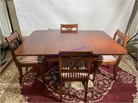 Drop Leaf Table W/ 7 Chairs