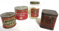 3 Small Coffee Cans / 1 Jar