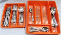 52PC CUISINART STAINLESS FLATWARE & TRAYS