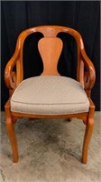Vintage Silk Cushioned Wooden Chair