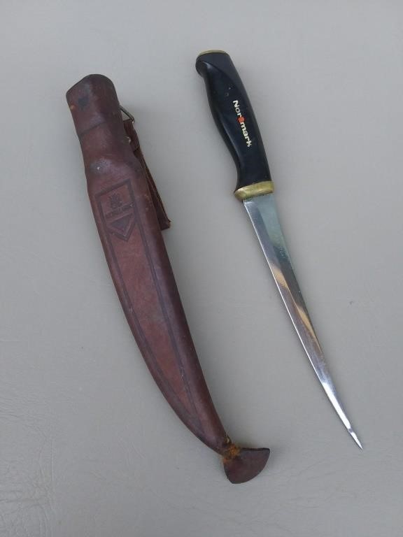 F1) Vintage Fiskars Normark Filet Knife w/ Sheath,