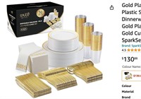Gold Plastic Plates for Party -