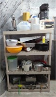 4-Tiered Plastic Shelving W/ Contents Inc,