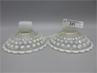 Pair Fenton french opal candleholders