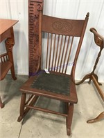 Rocking chair w/ leather seat