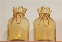 Pair of orange glass vases
