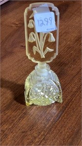 Czechoslovakia Yellow Cut Glass Perfume Bottle