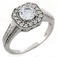 Gorgeous .57ct White Sapphire Halo Ring