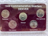 1999 Set of 5 Denver minted Quarters
