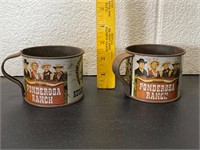 Tin Ponderosa Ranch Cups