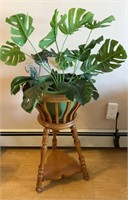 18x30in plant stand w/ faux plant.