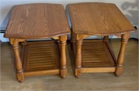 Pair of solid wood end tables. 20x26x21each