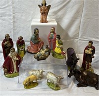 Vintage Nativity set figurines complete