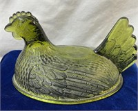 Vintage Indian Glass Beaded Hen Top of Candy Dish