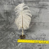 Vintage Quill Feather Pen & Holder