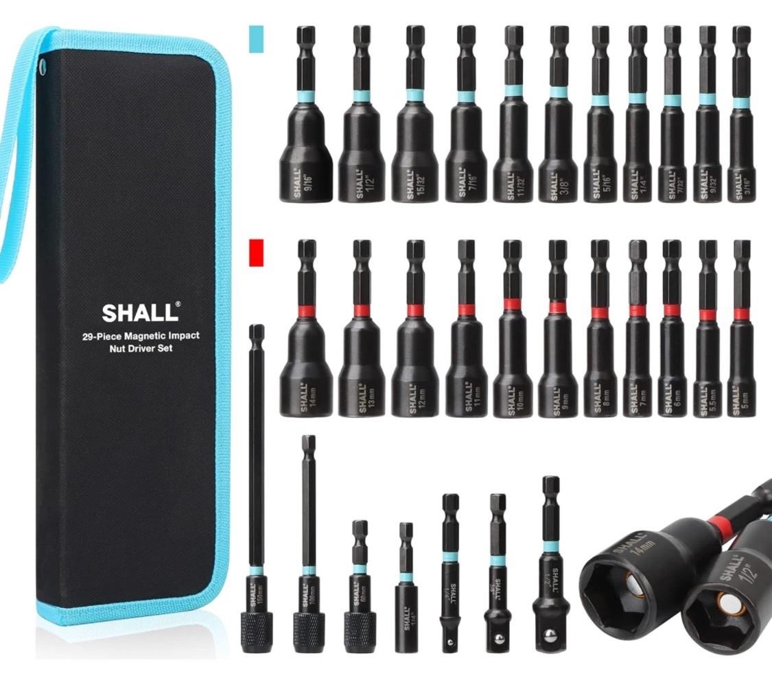 SHALL 29PCS Magnetic Nut Driver Set, Impact Drill