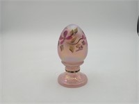 Fenton Rosalene Pink Egg Hand Painted SIGNED