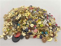 Button collection and some costume jewelry