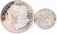 Coin 1896-P Morgan Dollar & 1907-O Barber Quarter