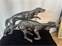 Bronze Sculpture of a Pair of Hunting Dogs No Base