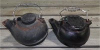 2 Cast Iron Kettles