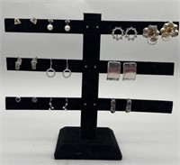 10 pairs pierced 
Earrings- 925, JJ,
Sterling,